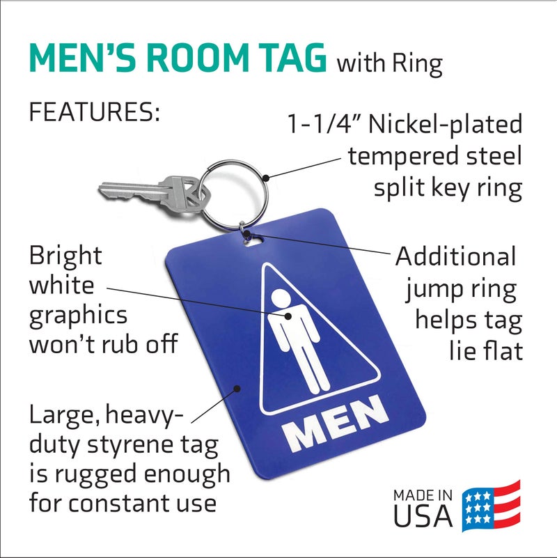 Lucky Line 53100 Men's Restroom Tag, Royal Blue, 10 Count (Pack of 1) - Image 2
